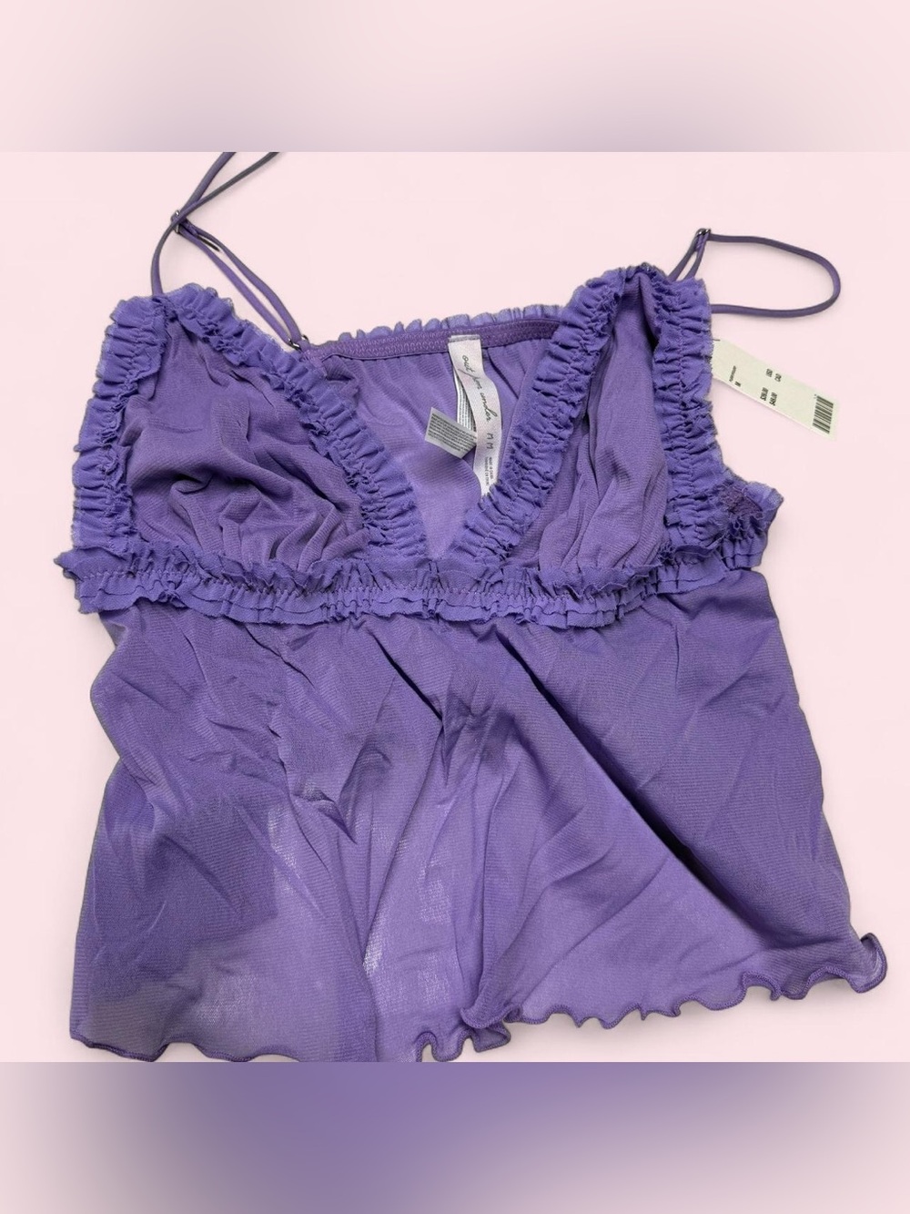 Urban Outfitters Lavender Sheer Ruffle Cami Top NWT